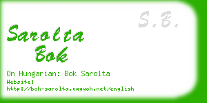 sarolta bok business card